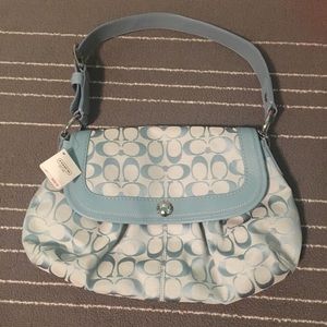 Coach Soho Pleated Signatur Flap Hobo Shoulder Bag
